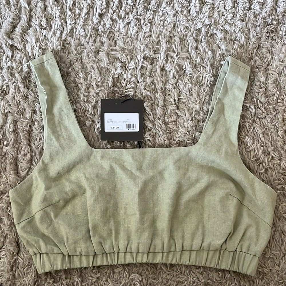 NWT Sage Green Crop